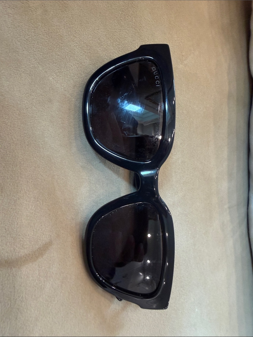 Gucci Black Gloss Oversized Women’s Sunglasses